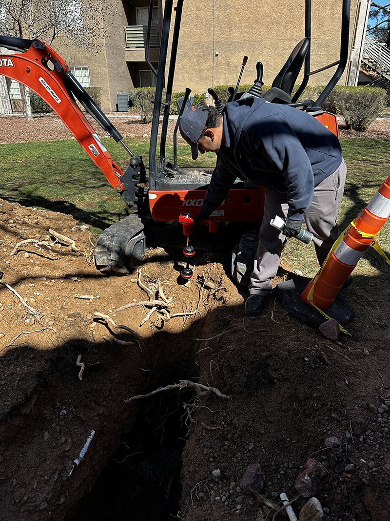 Plumber Locating Sewer Lines