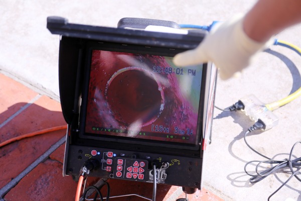 sewer line video inspection monitor screen