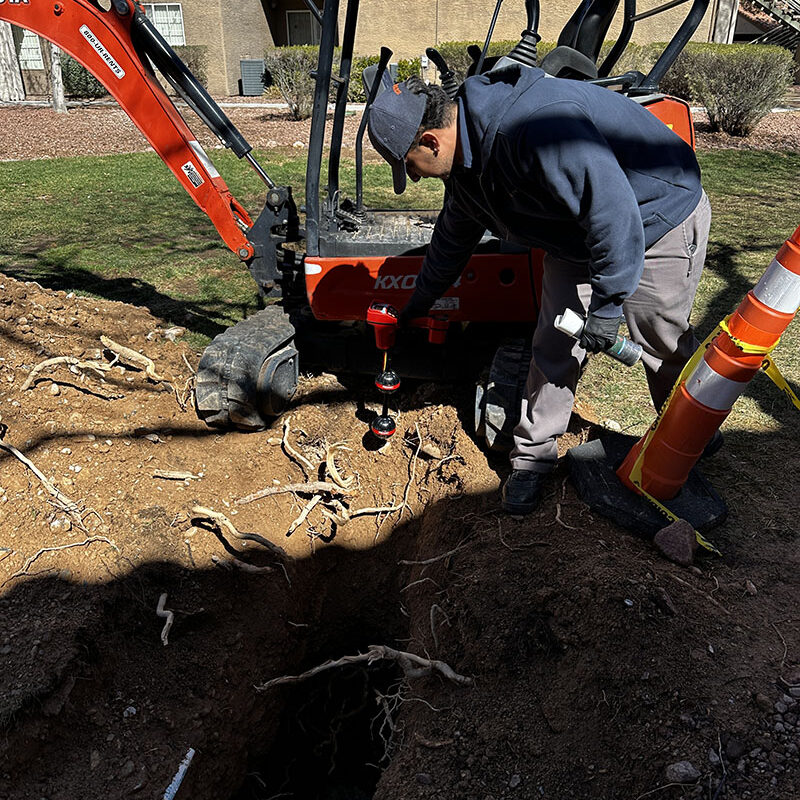 Plumber Locating Sewer Lines